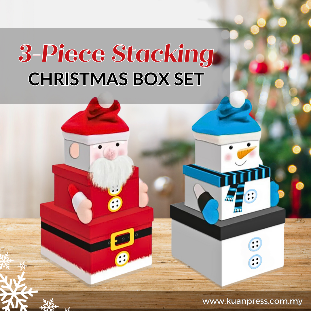 3-Piece Stacking Box Christmas Box Set