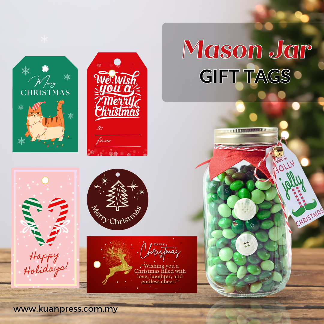 Mason Jar Gift Tags for Christmas Gift